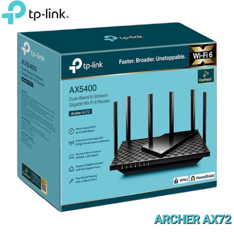 ROUTER AX5400 5PT SGIGABIT WIFI6 TP-LINK ARCHER AX72