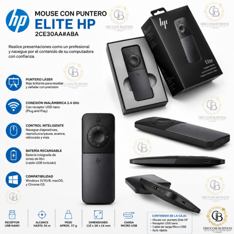 MOUSE CON PUNTERO ELITE HP 2CE30AA#ABA