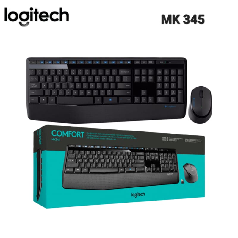COMBO TECLADO COMFORT CON MOUSE MK345 LOGITECH WIRELESS USB BLACK