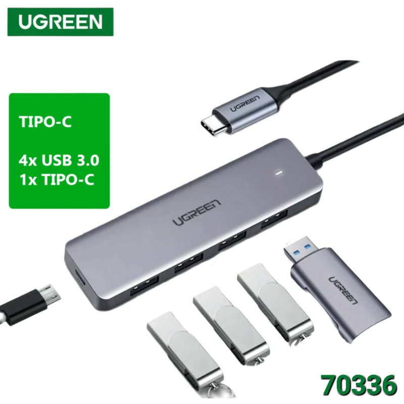 HUB USB TIPO C 3.0 5 GBPS 4P UGREEN