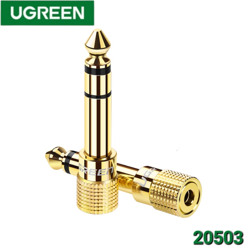 ADAPTADOR DE AUDIO 3.5MM HEMBRA A 6.5MM MACHO UGREEN