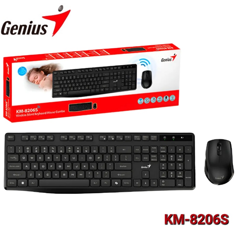 COMBO TECLADO Y MOUSE GENIUS KM-8206S INALAMBRICO SILENT