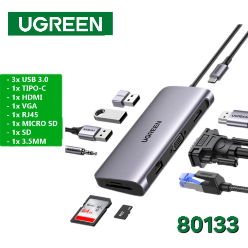 MULTIPUERTO TIPO C 10 EN 1 UGREEN