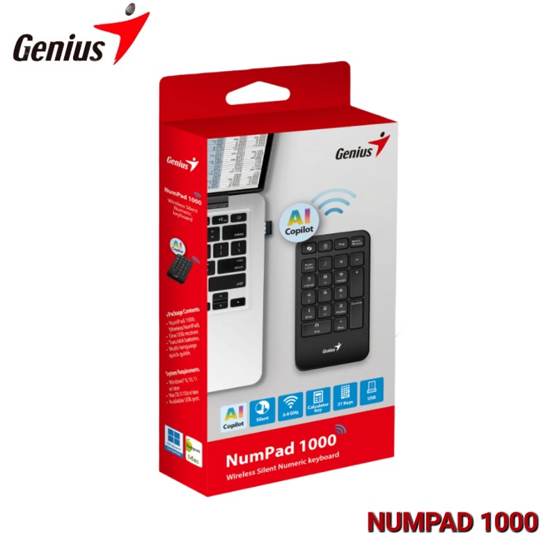 TECLADO NUMERICO GENIUS NUMPAD 1000 INALAMBRICO SILENT