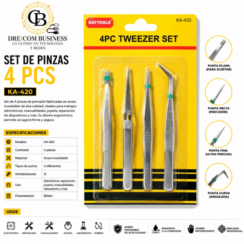 SET DE PINZAS 4PCS KA-420