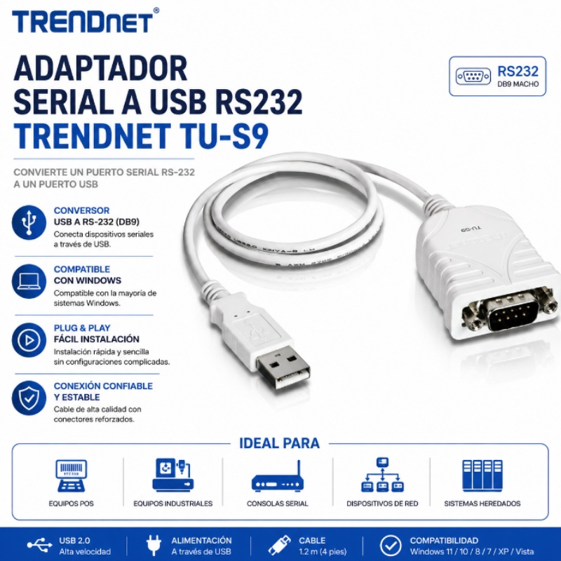 SERIAL A USB TRENDNET TU-S9 RS232