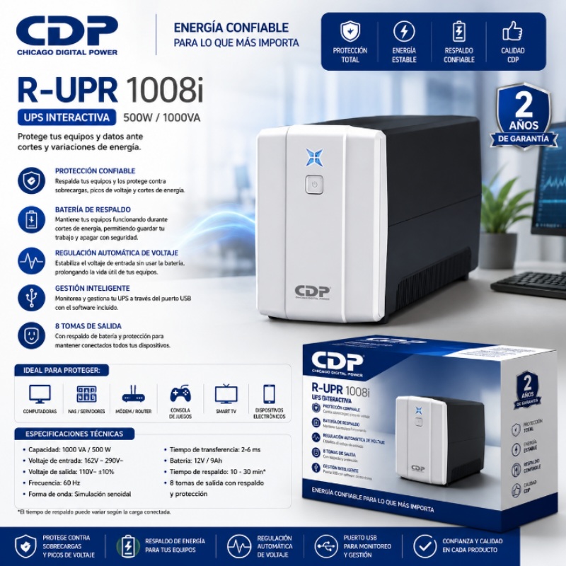 UPS CDP 500W 1000VA R-UPR 1008I