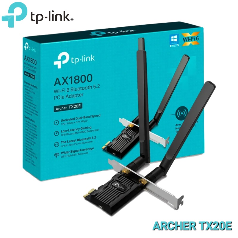 TARJETA PCI EXPRES AX1800 WIFI 6 Y BLUETOOTH 5.2 TP LINK ARCHER TX20E