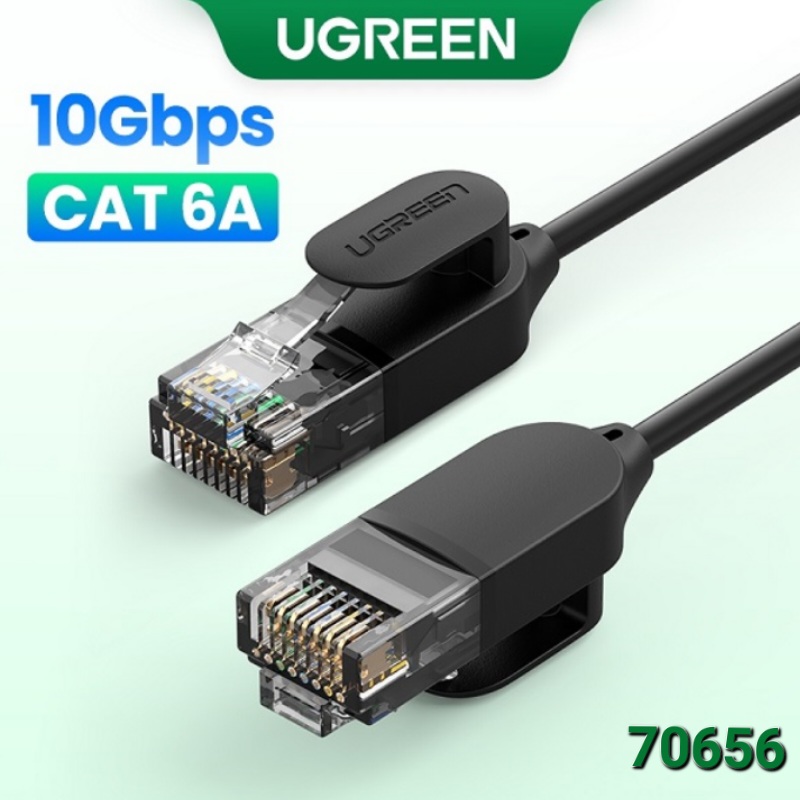 PATCH CORD CAT 6A SLIM 10 MTS PURO COBRE UGREEN
