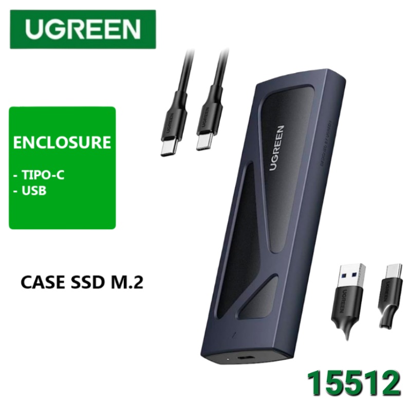 CASE PARA SSD M.2 NVME USB Y USB C GEN 2 UGREEN