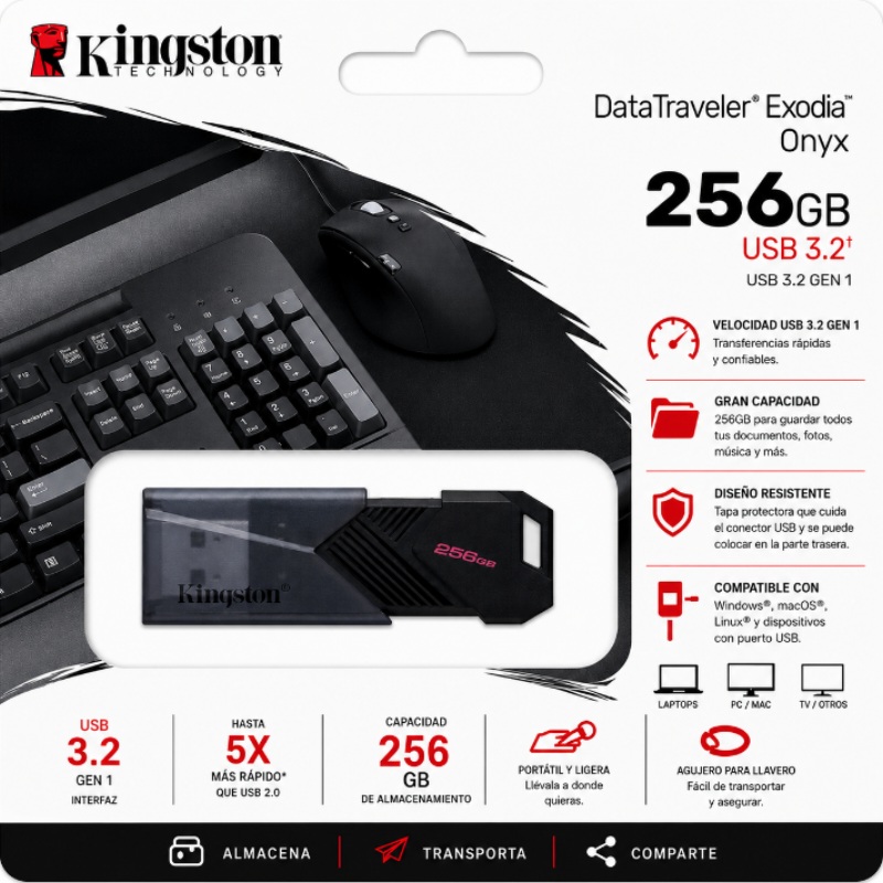 MEMORIA USB DTX ONYX 256GB 3.2 KINGSTON DTXON/256GB