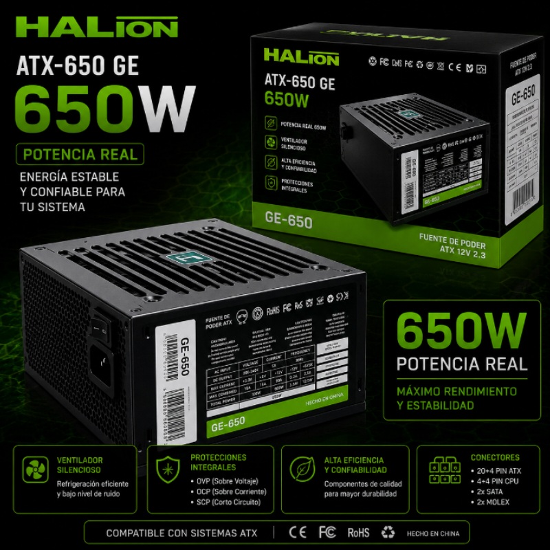 FUENTE REAL 650 W HALION GE-650
