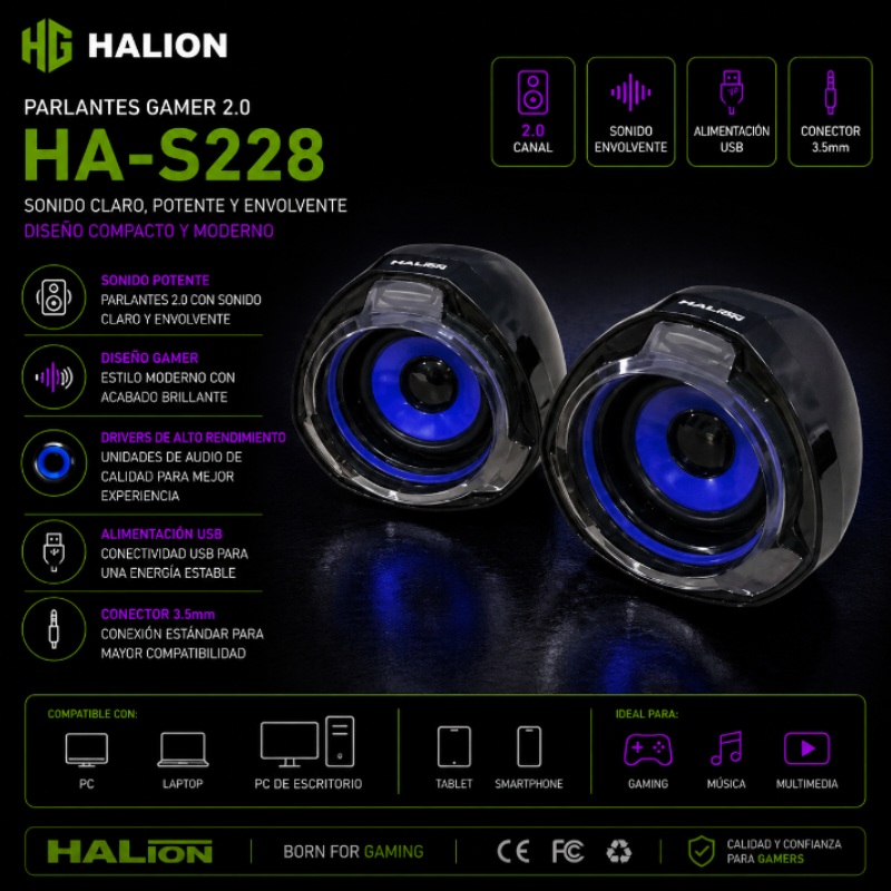 PARLANTE 2.0 HALION HA-S228