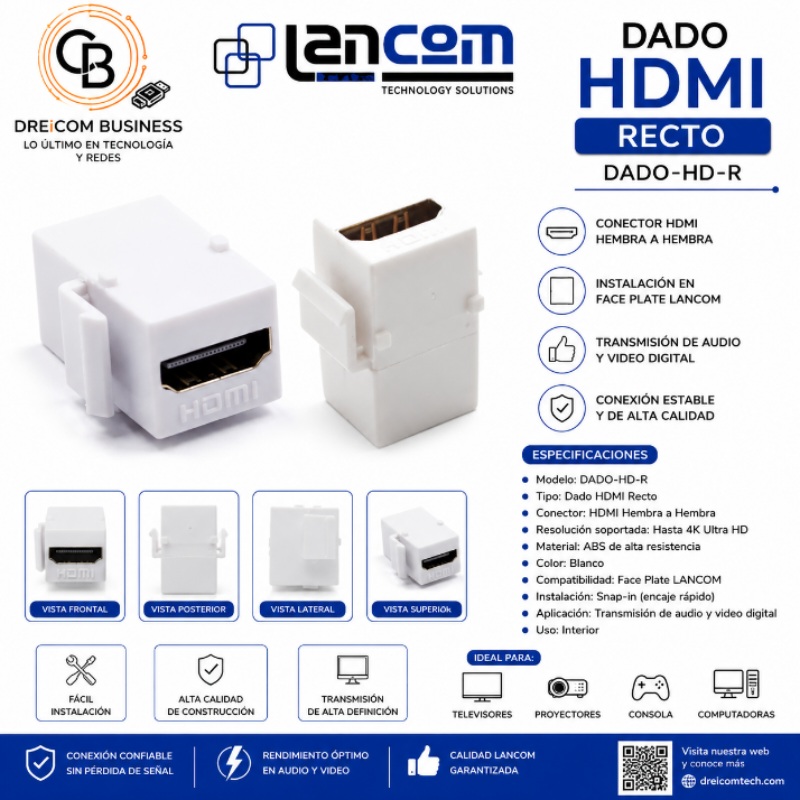 DADO HDMI RECTO LANCOM DADO-HD-R