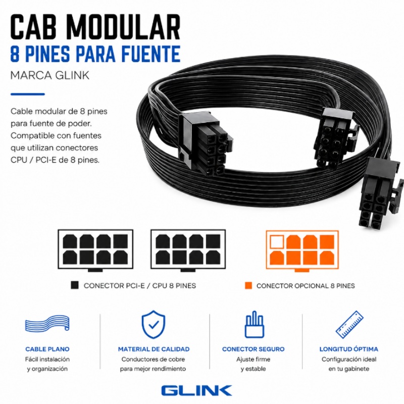 CABLE 8 PINES MODULAR Y 2*8 G LINK 8P-Y-GLINK
