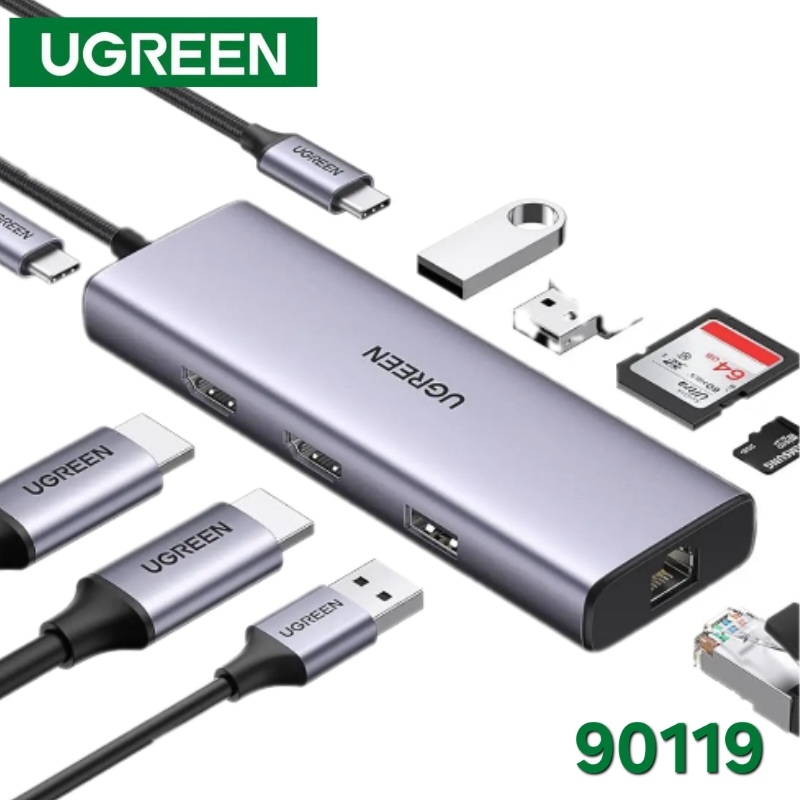 MULTIPUERTO TIPO C 9 EN 1 (CON 2 P HDMI) UGREEN