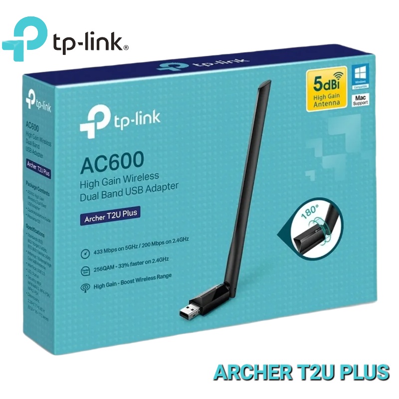ADAPTADOR USB AC600 TP LINK ARCHER T2U PLUS