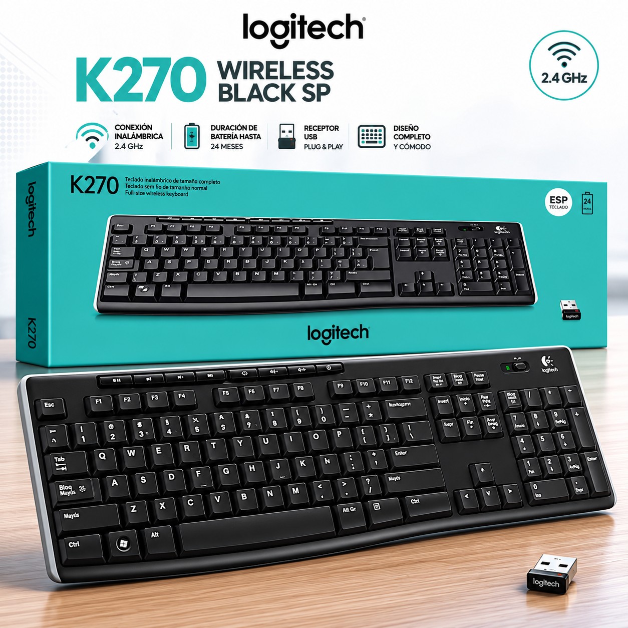TECLADO LOGITECH K270 INALAMBRICO UNIFYING 920-004426