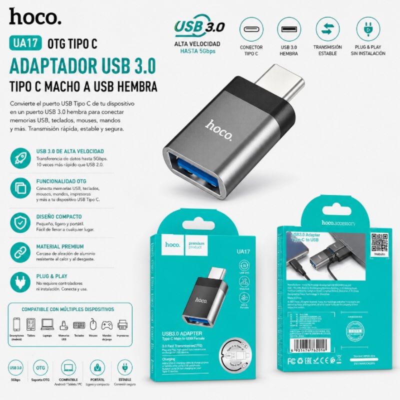 OTG TIPO C DAYCELL HOCO UA9 - UA17