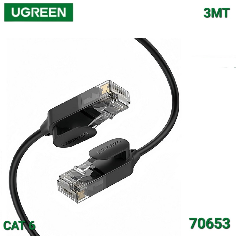 PATCH CORD CAT 6A SLIM 3 MTS PURO COBRE UGREEN