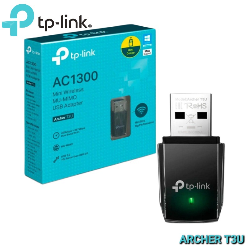 USB WIFI DUAL BAND AC1300 MU-MIMO MINI TP LINK ARCHER T3U