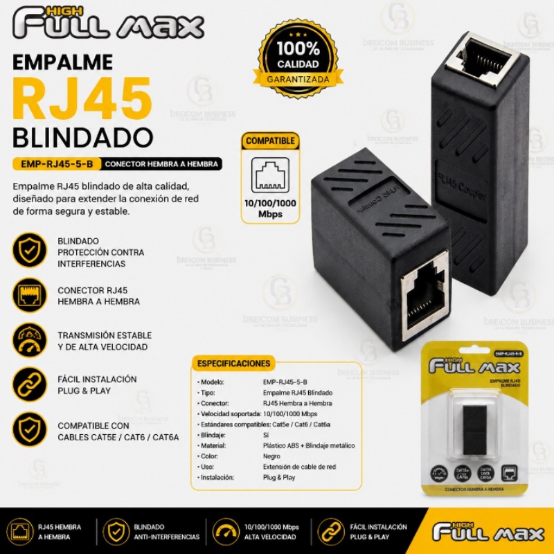 EMPALME RJ45 BLINDADO EMP-RJ45-5-B
