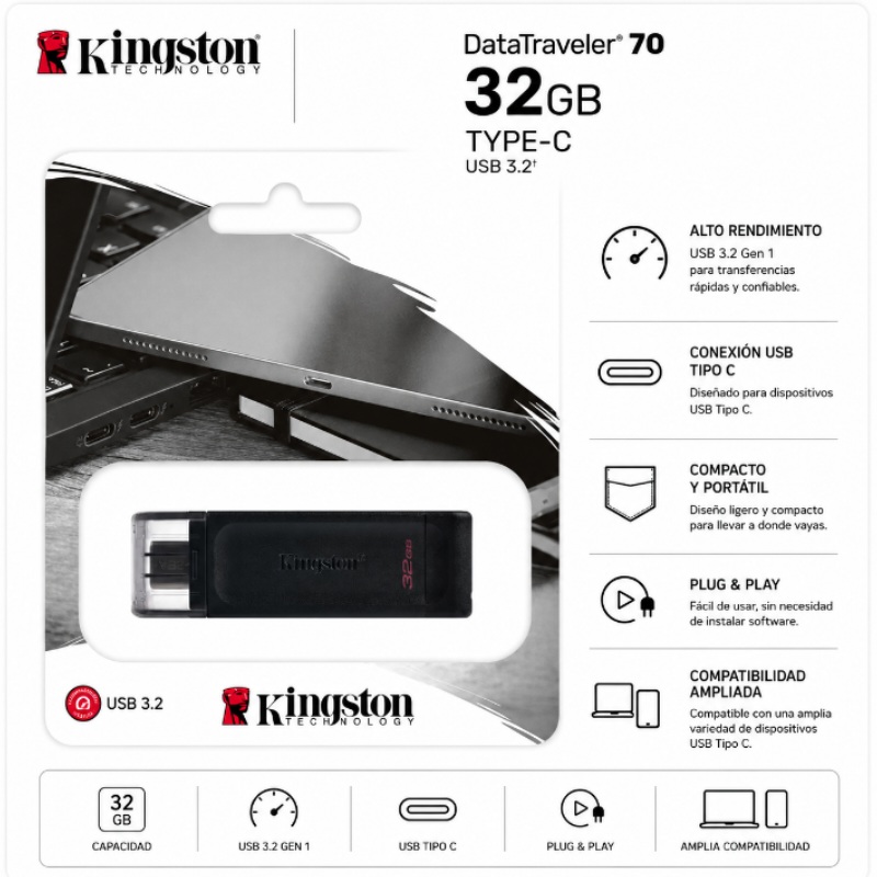 USB TIPO C 32 GB KINGSTON DT70/32GB