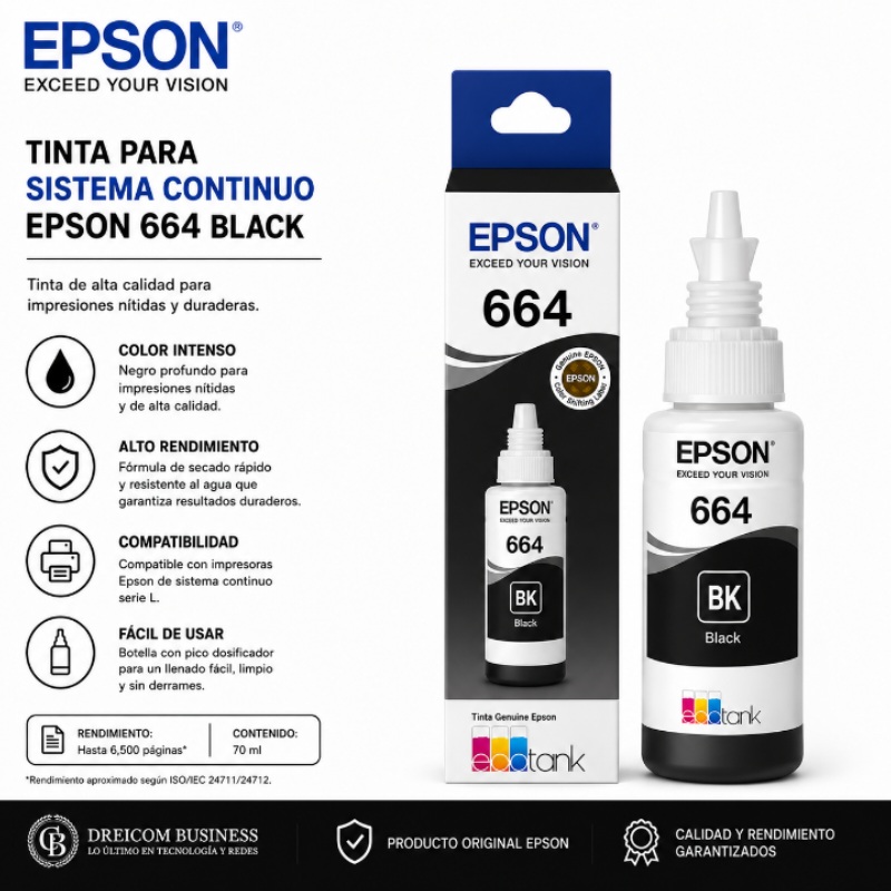 TINTA PARA SISTEMA CONTINUO EPSON 664