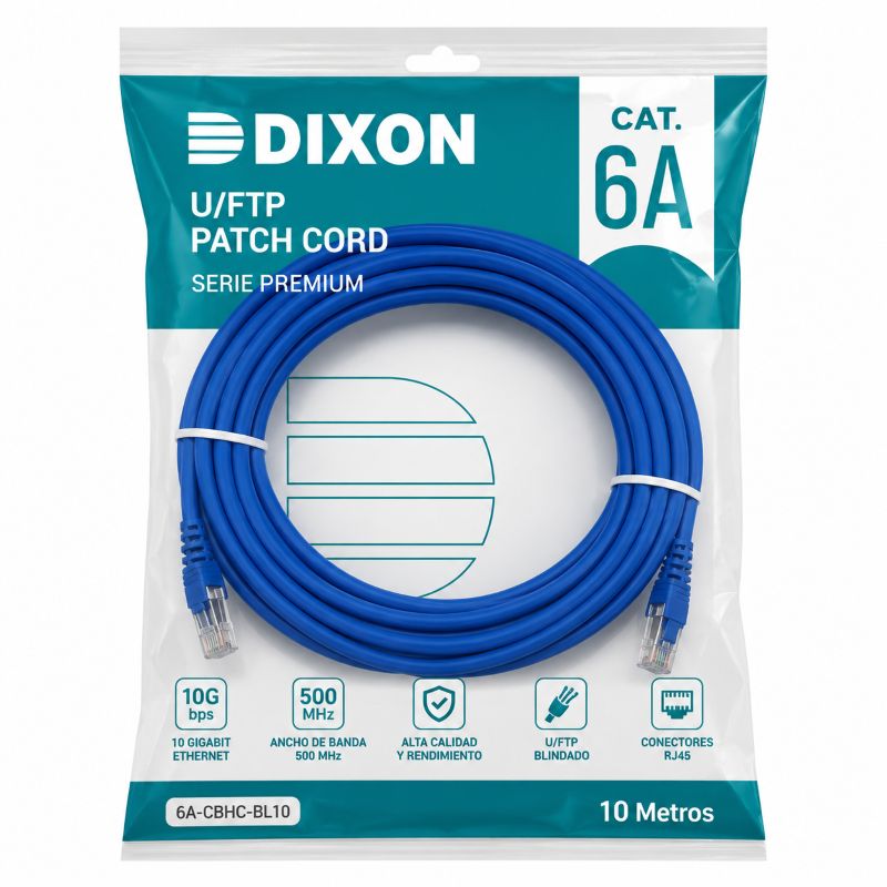 PATCH CORD CAT 6A DIXON 10M 6A-CBHC-BL10