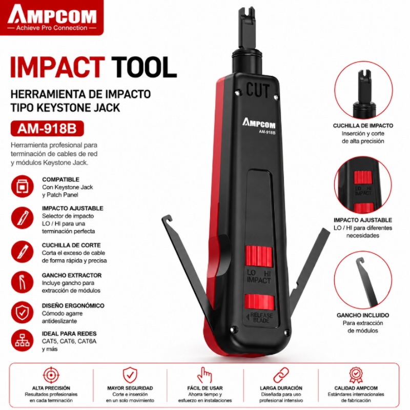 IMPACT TOOL HERRAMIENTA DE IMPACTO TIPO KEYSTONE JACK AM-918B