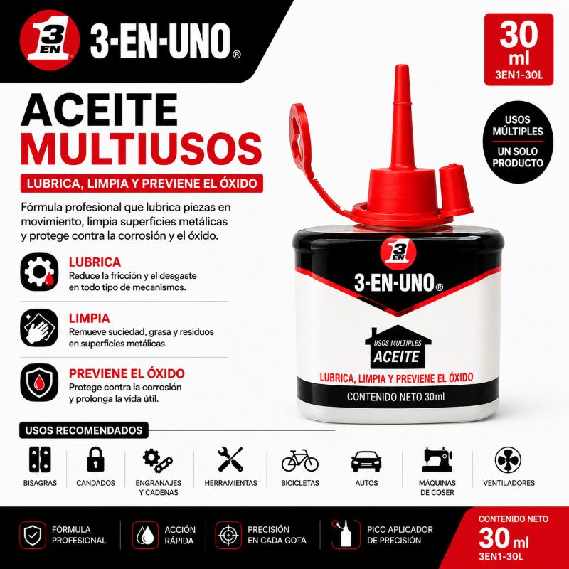ACEITE 3 EN 1 MULTIUSOS 30ML 3EN1-30L