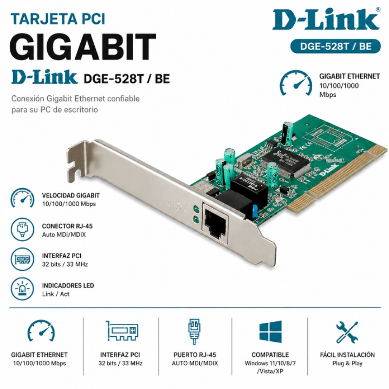 TARJETA PCI GIGABIT D LINK DGE-528T / BE