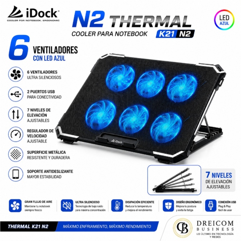 COOLER IDOCK 6 VENTILADORES THERMAL K21 N2