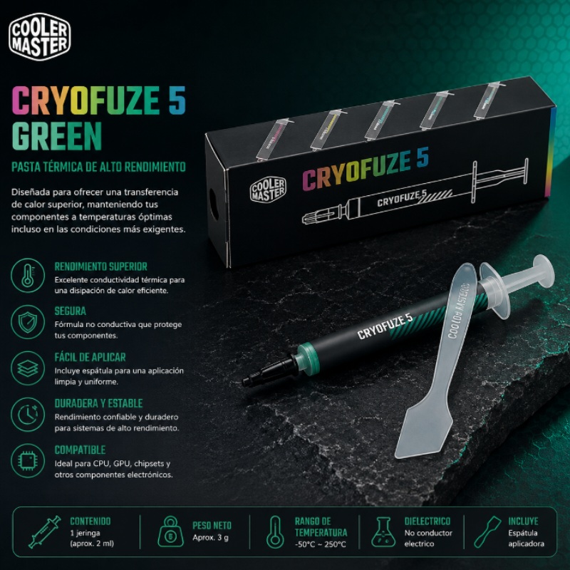 PASTA TERMICA CRYOFUZE 5 GREEN 3G COOLER MASTER MGY-ADSG-N03G-R1