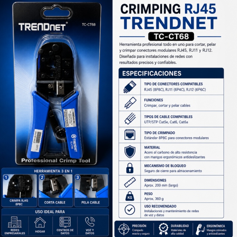 CRIMPING RJ45 TRENDNET TC-CT68
