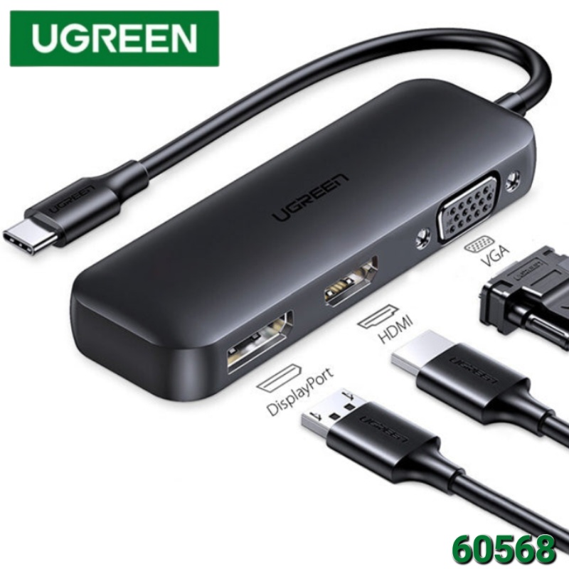 MULTIPUERTO TIPO C 3 EN 1 HDMI/VGA/DP UGREEN