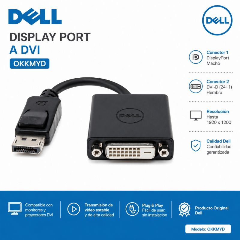 DISPLAY PORT A DVI DELL OKKMYD
