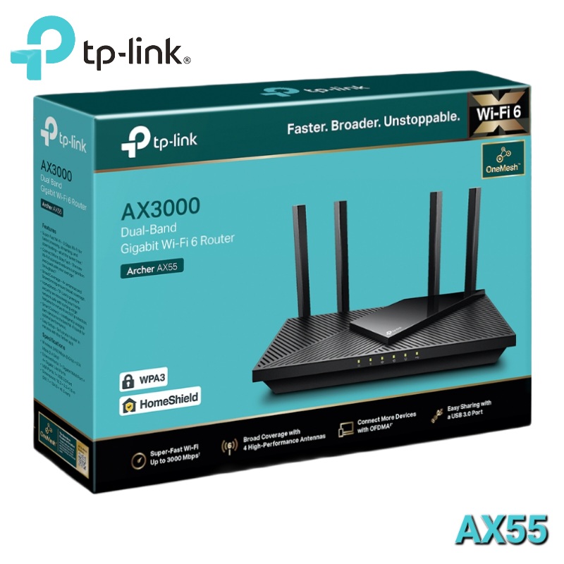 ROUTER TP-LINK AX55 AX3000 5PTS GIGABIT WIFI 6