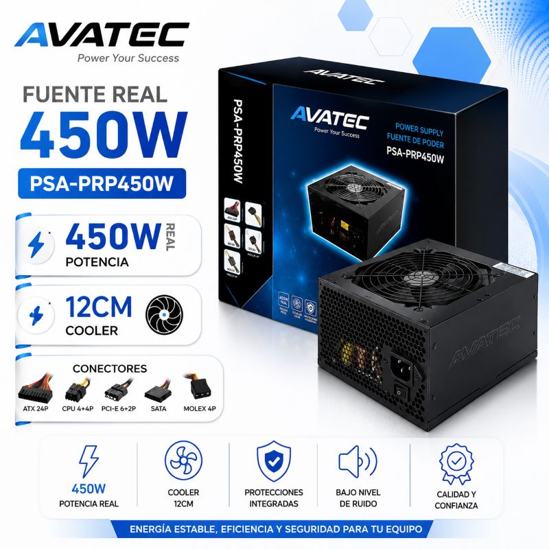 FUENTE REAL AVATEC 450W PSA-PRP450