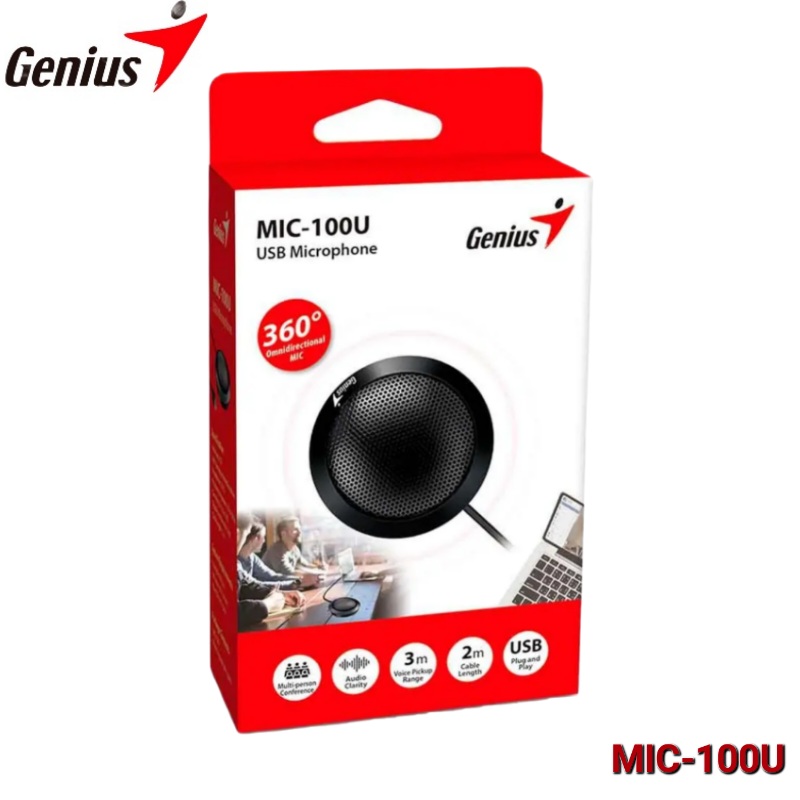 MICROFONO GENIUS MIC-100U P/VIDEO CONFERENCIA BLACK 0029474