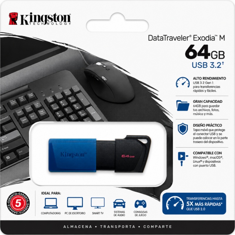 MEMORIA USB DATA TRAVELER EXODIA M 64GB 3.2 KINGSTON DTXM/64GB