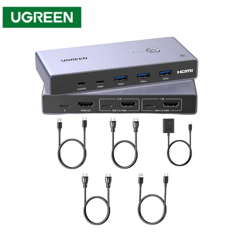 KVM HDMI 2PCS 8K CON 4 PUERTOS USB 3.0 UGREEN