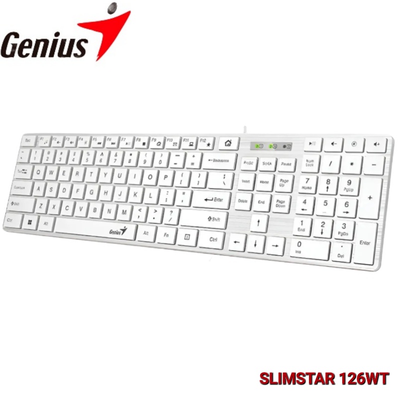 TECLADO GENIUS SLIMSTAR 126 USB MULTIMEDIA WHITE SP