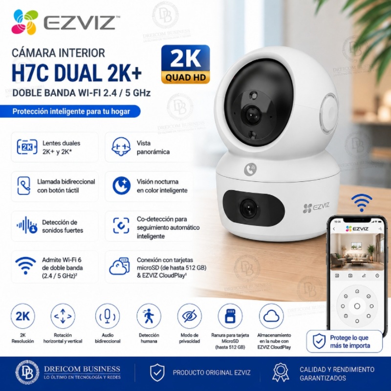 CAMARA DE VIDEO VIGILANCIA 2K DOBLE BANDA EZVIZ H7C DUAL