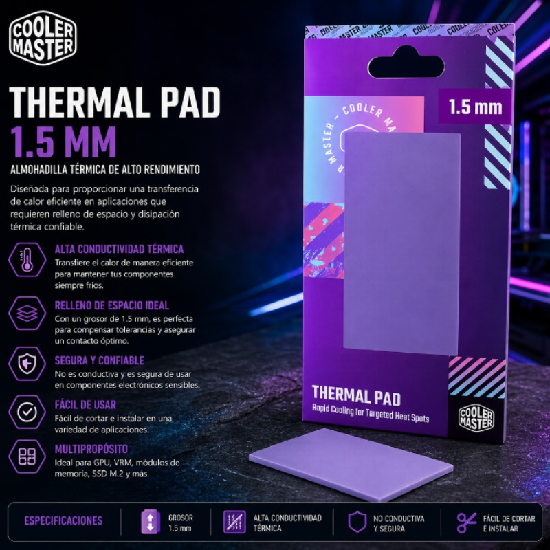ALMOHADILLA TERMICA COOLER MASTER THERMAL PAD 1.5 MM TPX-NOPP-9015-R1