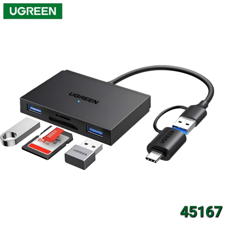 HUB USB 3.0 CON LECTOR DE MEMORIA UGREEN