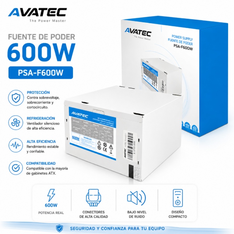 FUENTE AVATEC 600W PSA-F600W