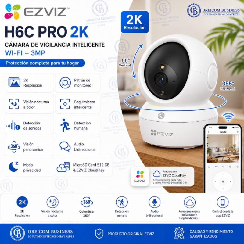 CAMARA DE VIGILANCIA H6C PRO 2K 3MP EZVIZ EZH6C3WF