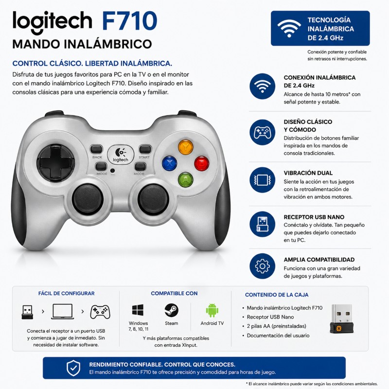 MANDO INALAMBRICO LOGUITECH F710