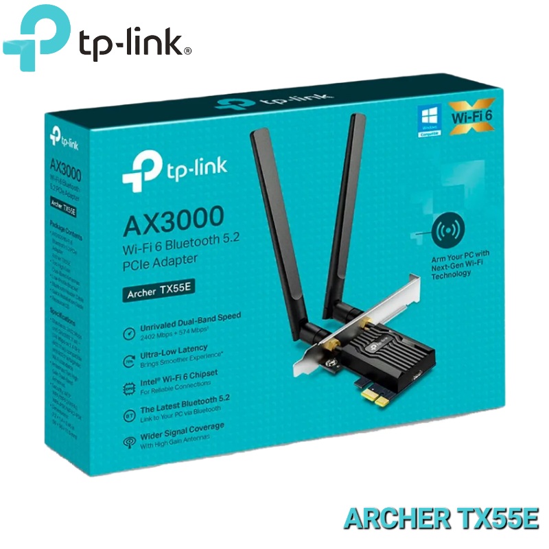 TARJETA PCI EXPRES AX3000 WIFI 6 Y BLUETOOTH 5.2 TP LINK ARCHER TX55E